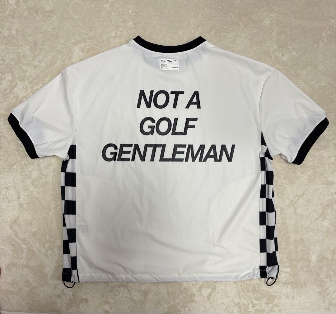 CPH/GOLF チェッカーメッシュトップス　白Mサイズ