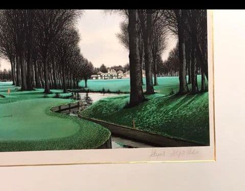 ジャックデペルト　ゴルフ場風景　リトグラフ　絵画美術品