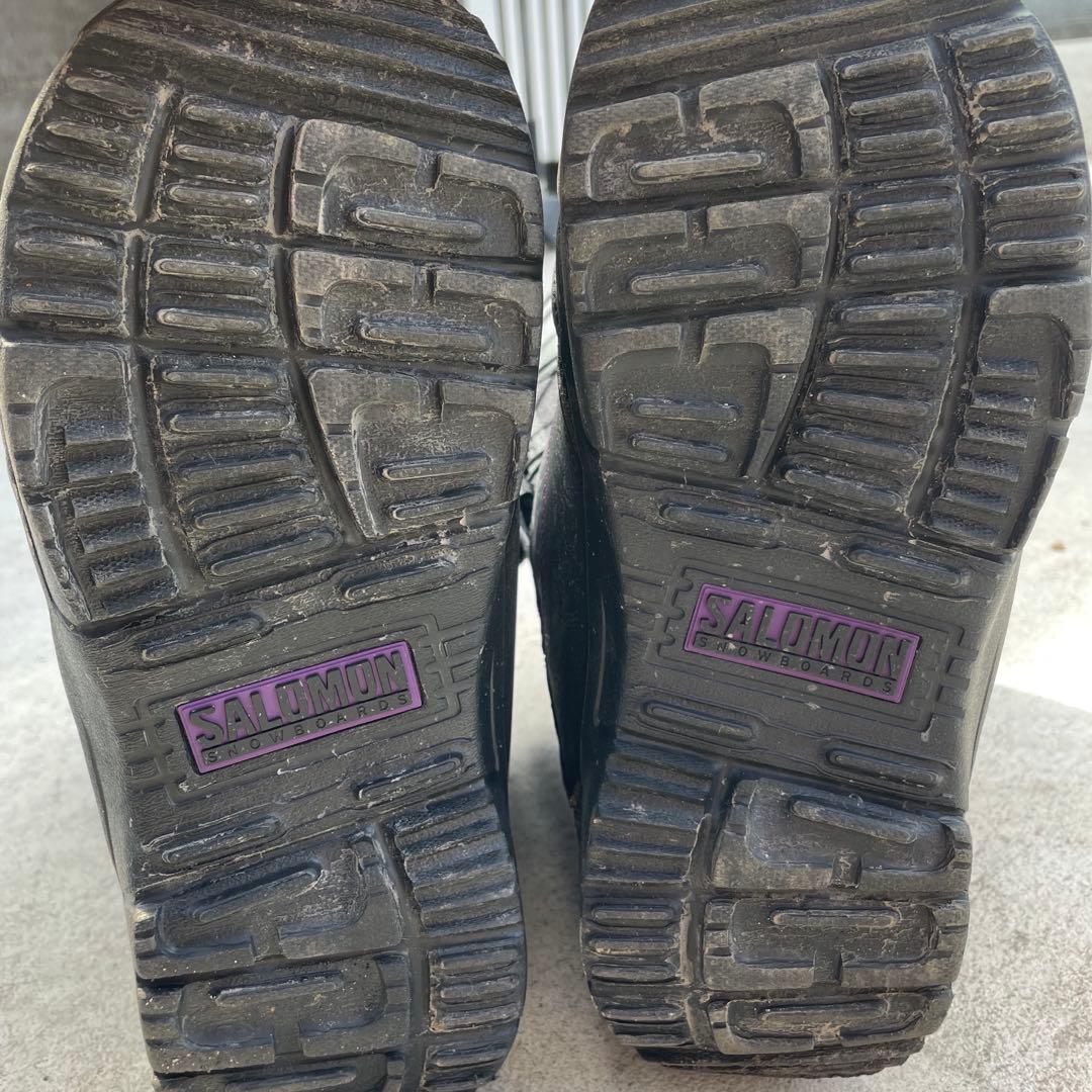 SALOMON 女性用スノーボードブーツ ブラック/パープル 23.5cm