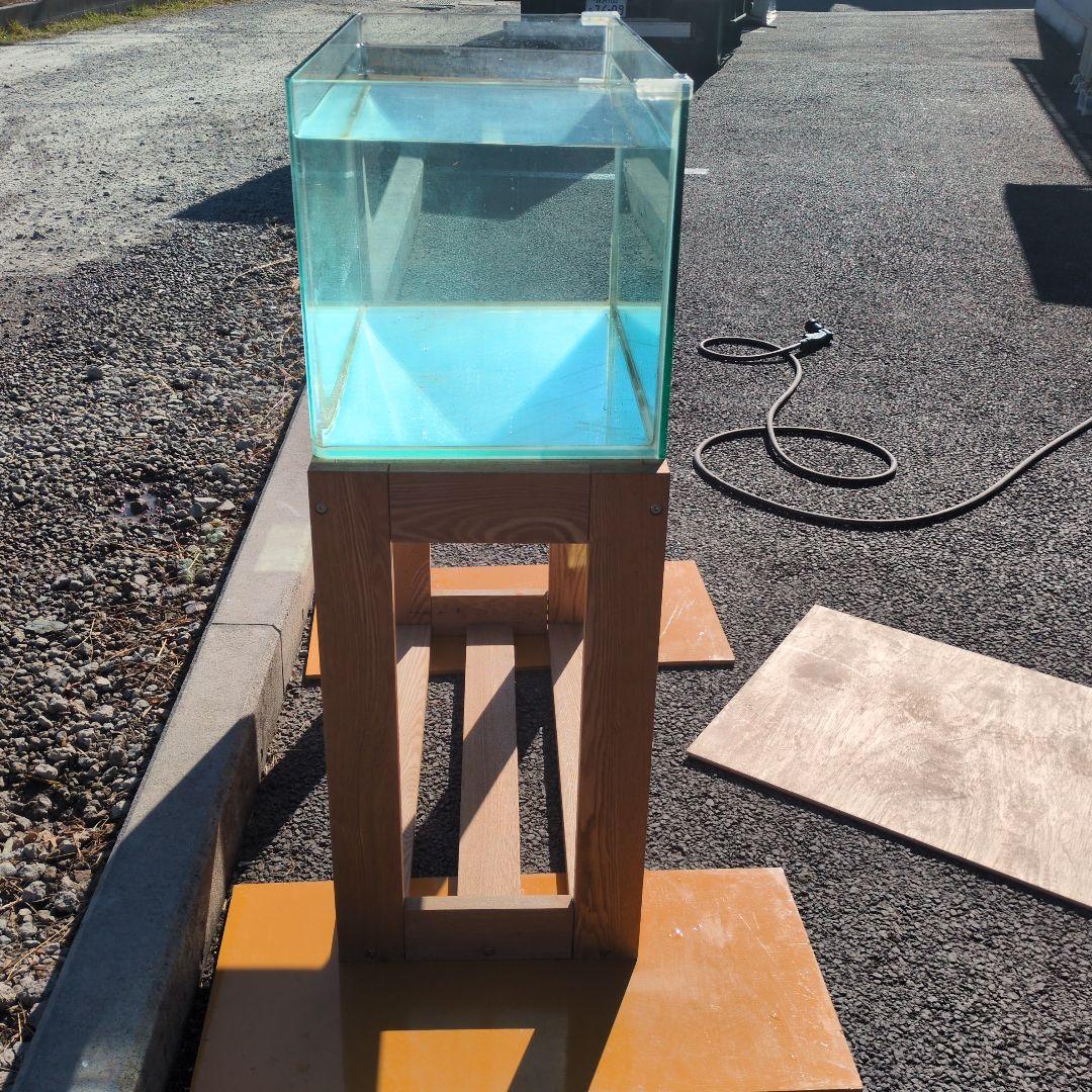 はくめいコトブキガラス水槽90cm水槽、マーフィード水槽台
