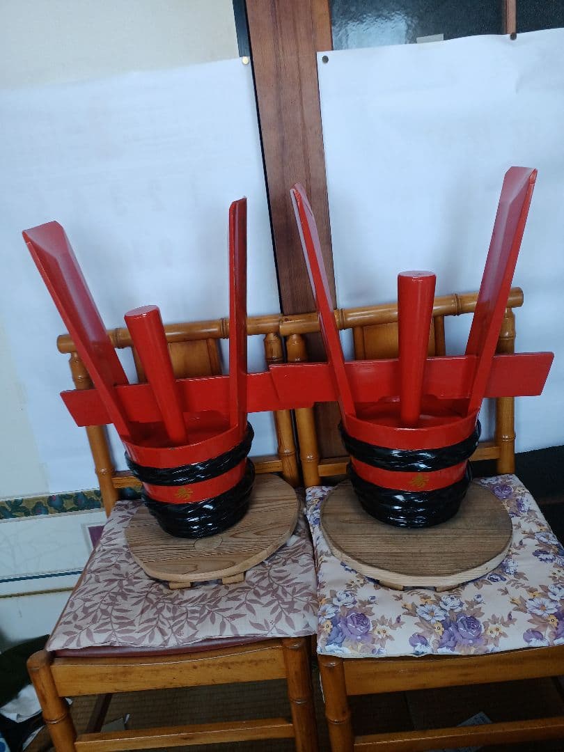 結納に祝い酒５本と一緒に奉納する角樽です。