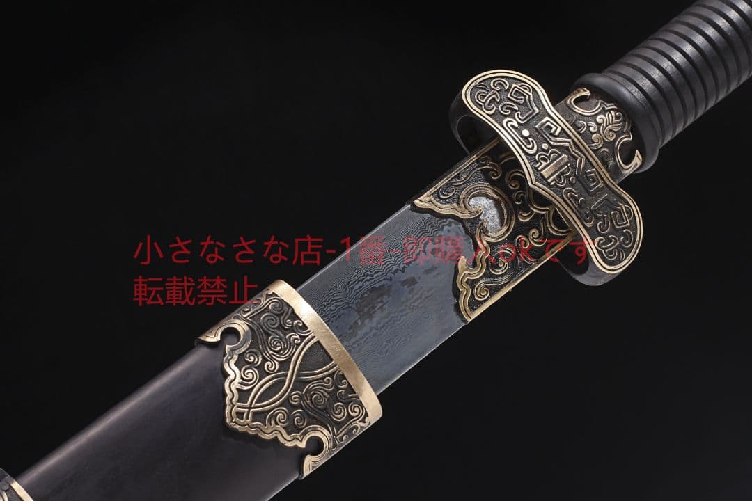 純銅黒金古刀二級黒檀模様鋼 古兵器 武具 刀装具 日本刀 模造刀 居合刀