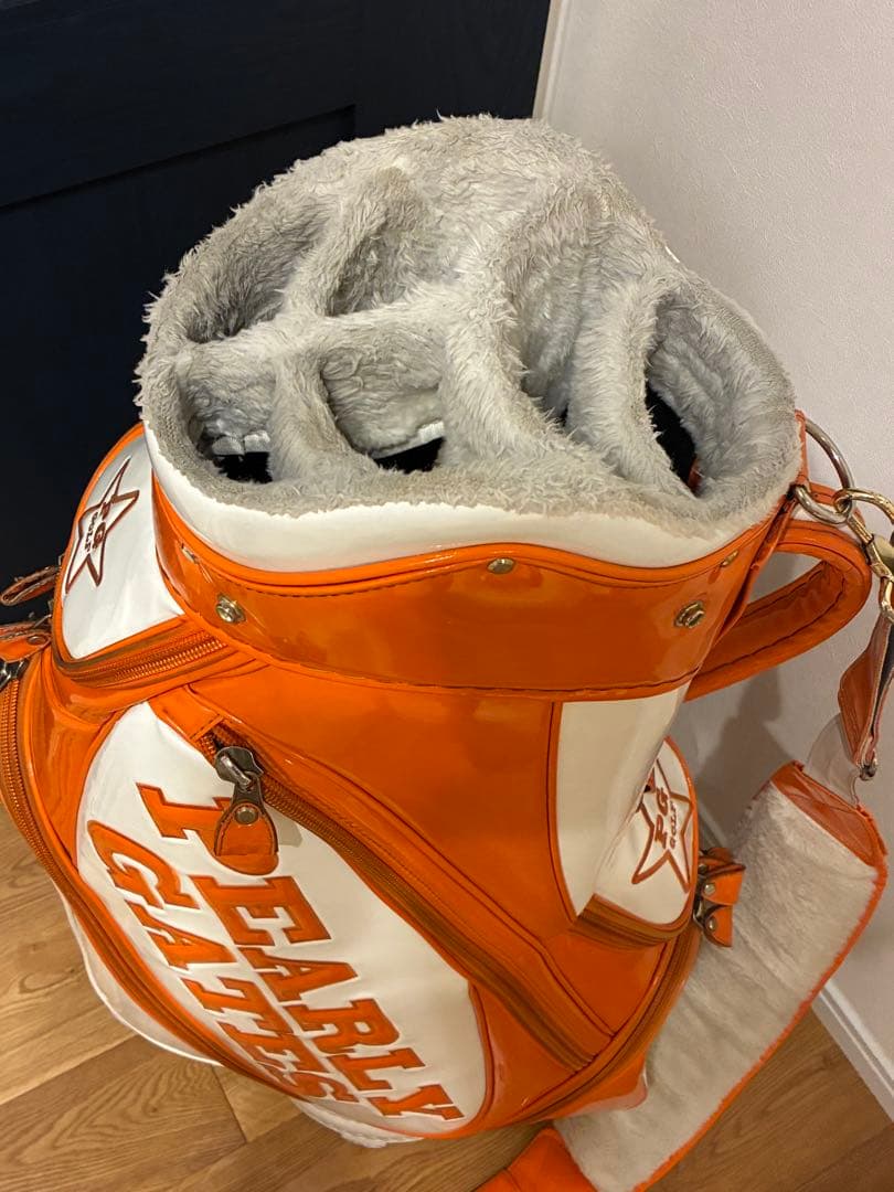 PEARLY GATES キャディーバッグ オレンジ/ホワイト　おまけ有り