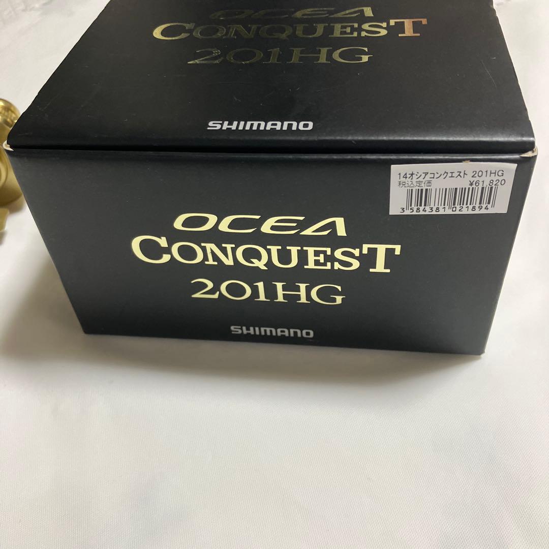 美品です　シマノ　14 オシアコンクエスト　201HG 夢屋ハンドルノブセット