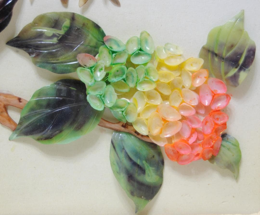 中国珍珠貝彫画　貝細工　 ［大連］アート　芸術品　美術品　玉石　中国美術