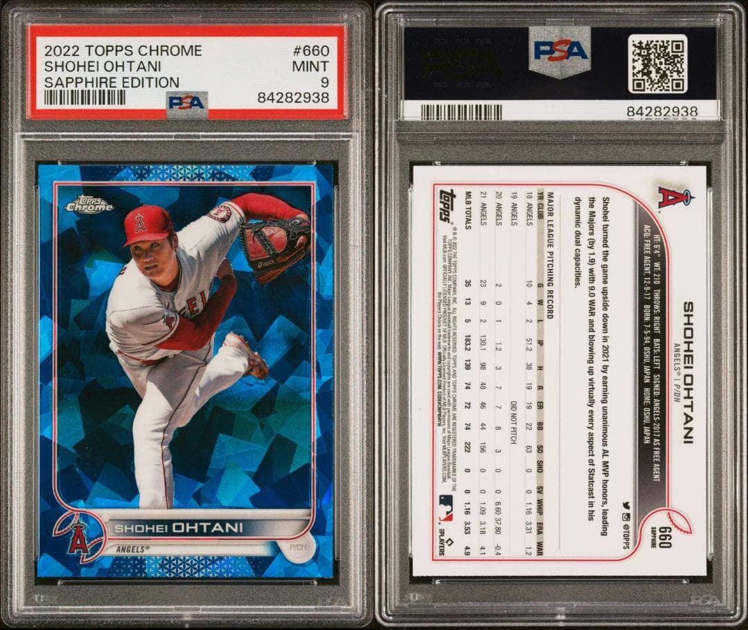 【PSA9鑑定品】大谷翔平2022 Tops Chrome Sapphire