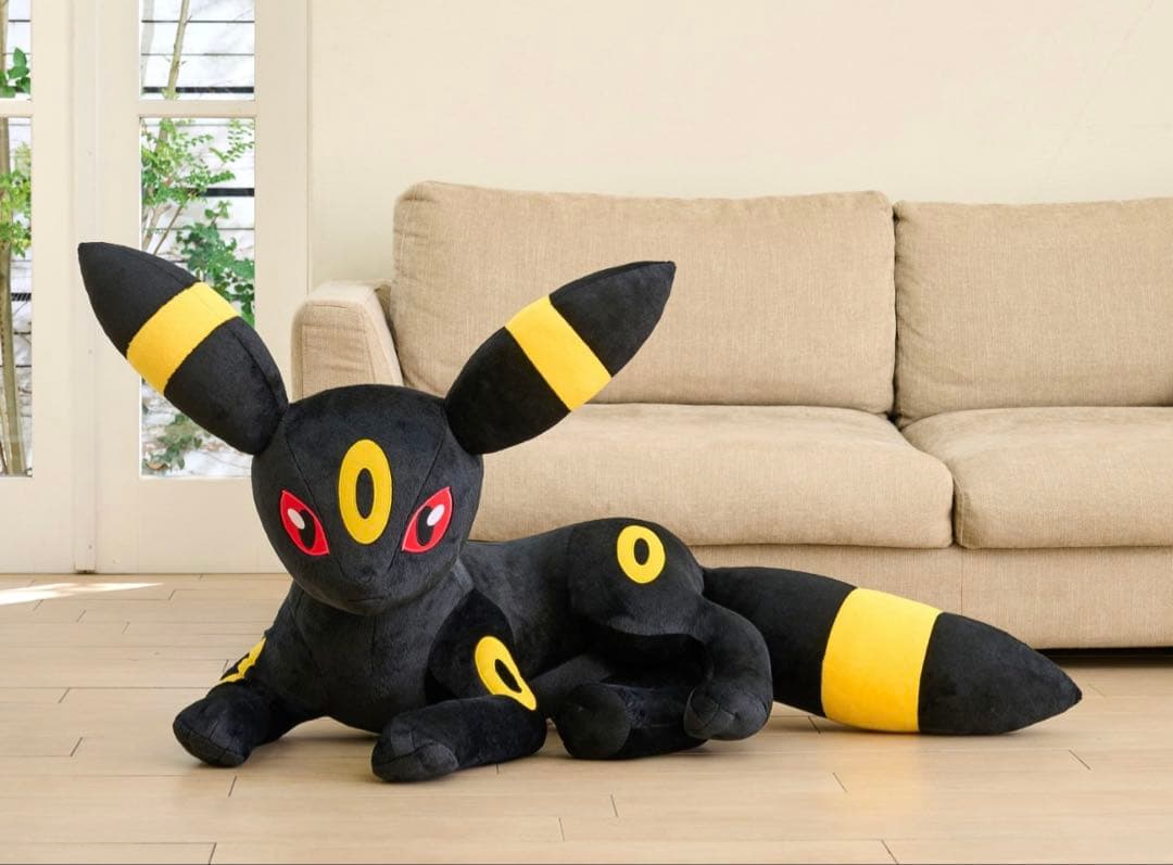 新品未開封　等身大　ブラッキー 寝そべり　ぬいぐるみ ポケモン