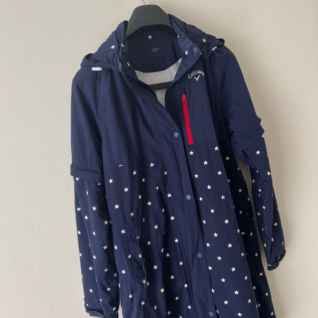 美品✨キャロウェイ4way Callaway 星柄レインウェア ネイビーLゴルフ