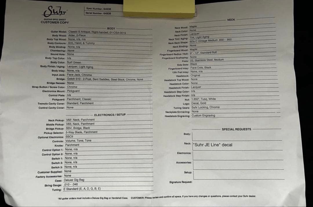 ギター Suhr Classic S Antique HSS SFG