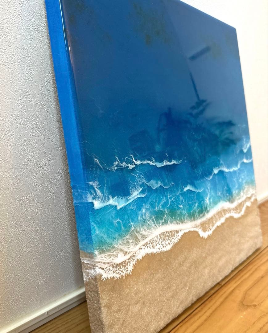 海アート　レジンアート　オーシャンアート　壁掛け　立体　大型　波アート