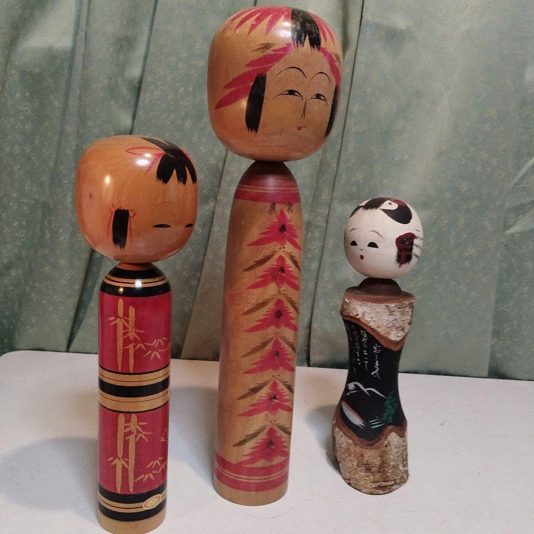 大こけし　中こけし　小こけし　3体