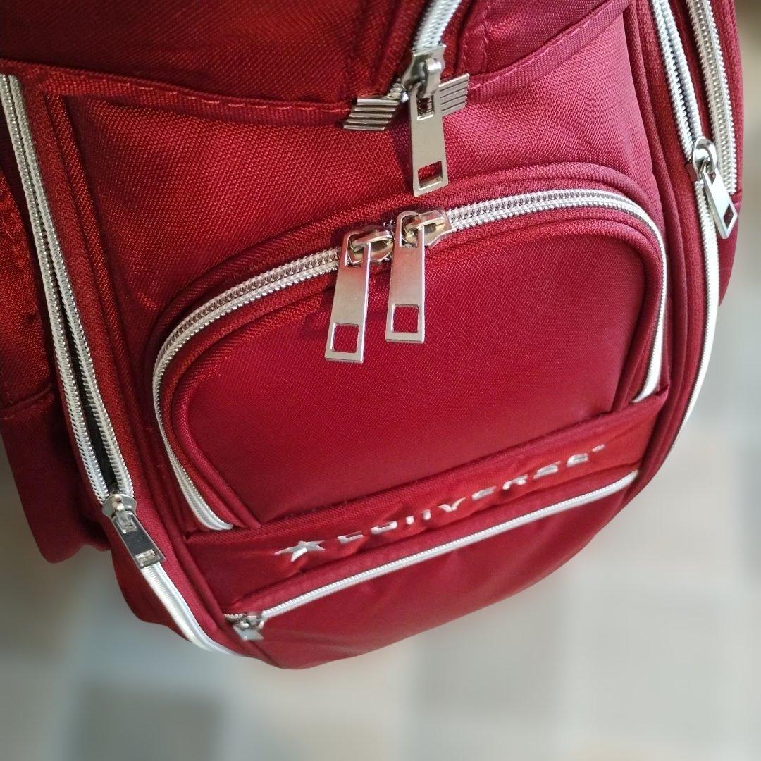 キャディバッグ キャスター付き 【使用1回のみ】 コンバース レッド 8.5型