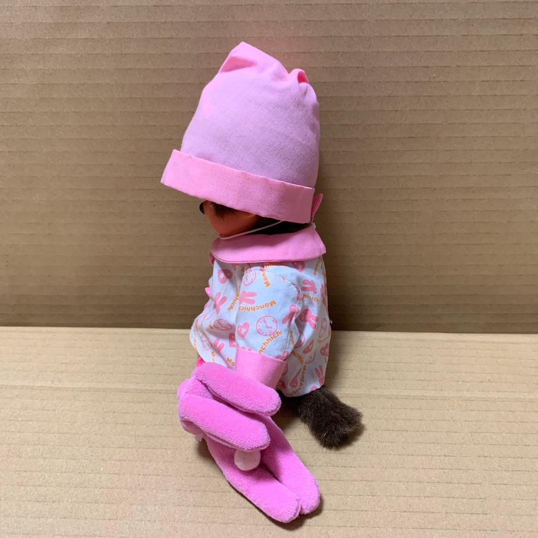 【希少】モンチッチ　女の子　パジャマ　うさちゃんぬいぐるみ　ピンク