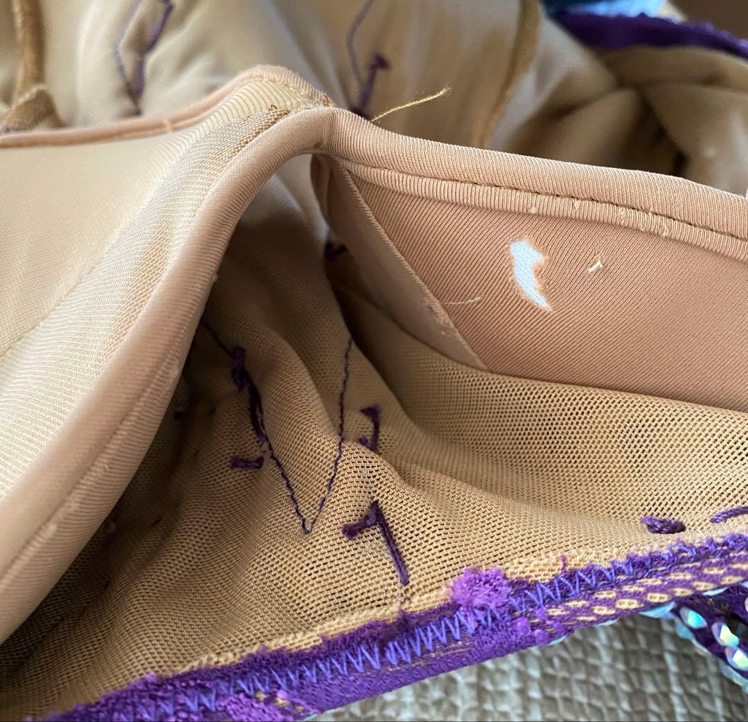 社交ダンス　ラテンドレス　紫　パープル