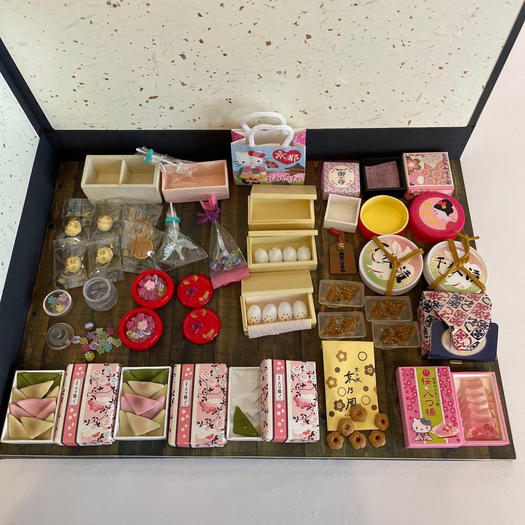 リーメント ぷちサンプル ミニチュア ケースと背景付●京都の和菓子屋 和風 土産
