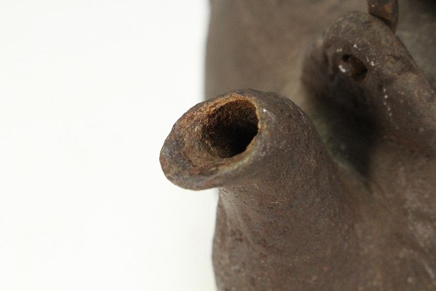 龍文堂造 山水紋 鉄瓶(Ｋ-XA822)