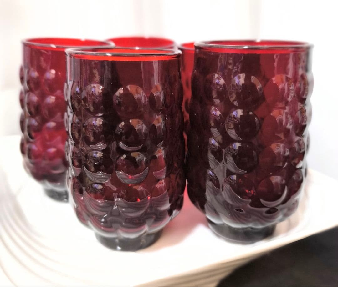Fire King アンカーホッキング ロイヤルルビー 6 oz タンブラー×5