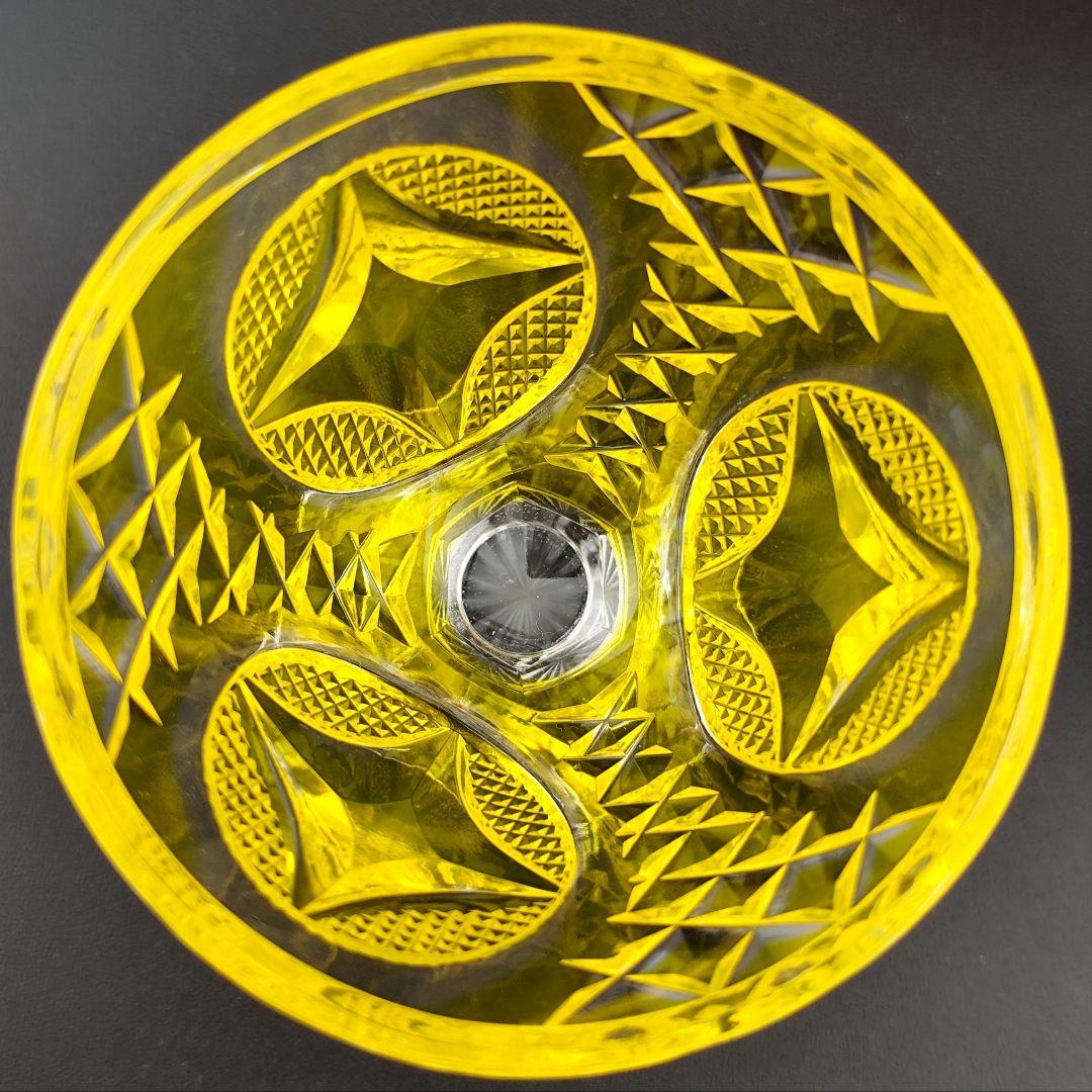 美品☆薩摩切子 薩摩ガラス工芸「瑞氣」盃 酒器（切子、江戸切子、薩摩切子）