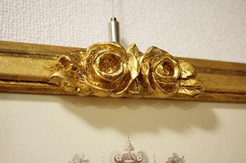 イタリア 額絵 貴族柄 ゴールドリーフ ローズ アンティーク FAL-15-1