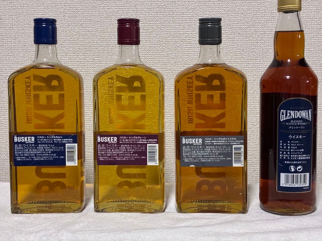 BUSKER旧ボトル3本+グレンドーワン1本