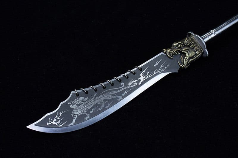 小型青龍カ月刀A 古兵器 武具　刀装具　日本刀　模造刀 居合刀