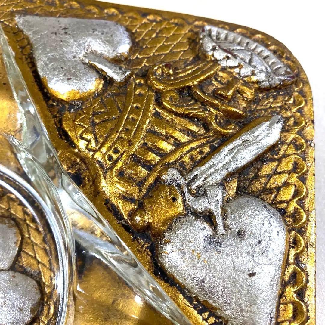 ヴィンテージ60sミッドセンチュリー灰皿トランプ彫刻