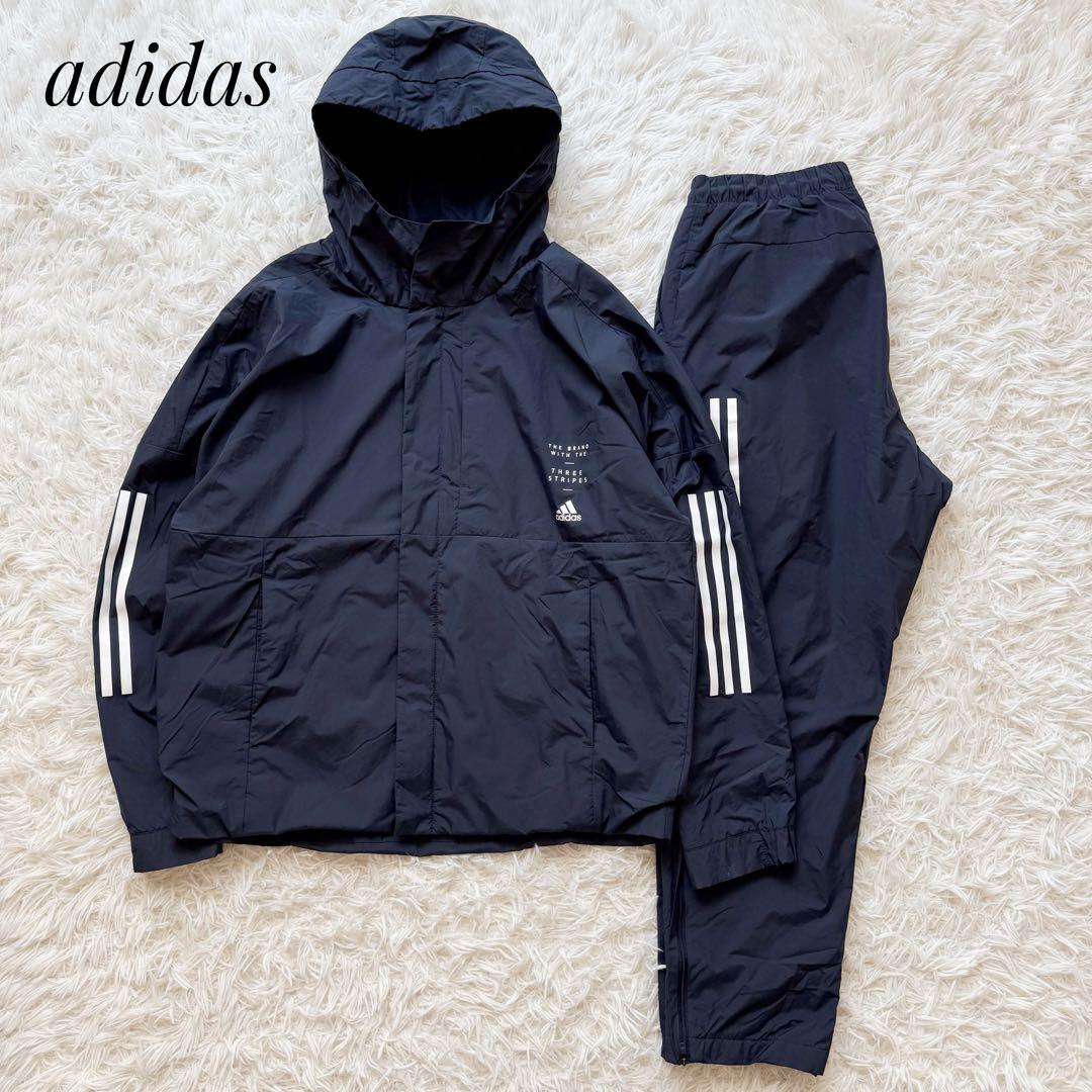 adidasアディダス セットアップ ナイロン CLIMASTORM ネイビーL
