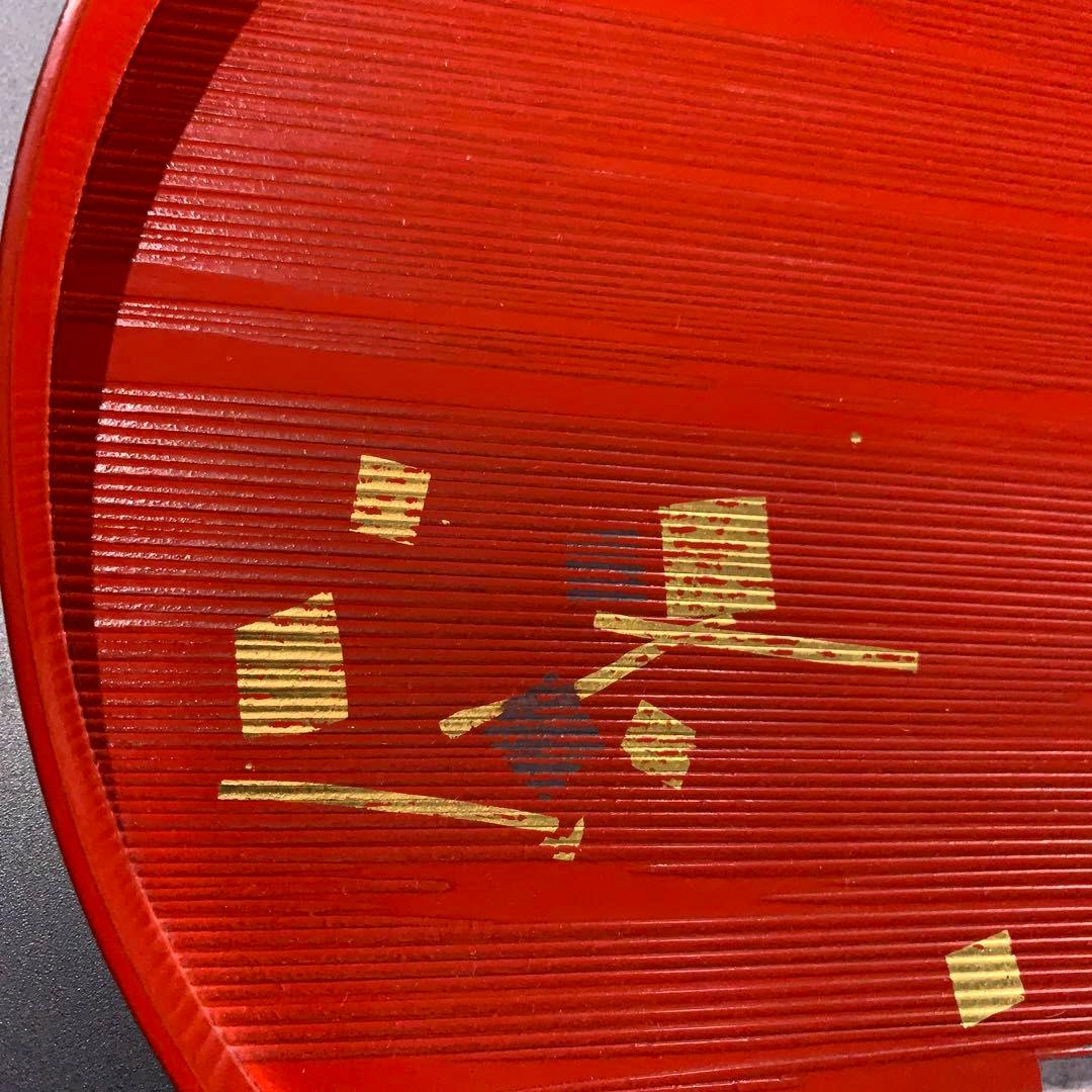 漆塗　丸盆２枚セット　象彦　運び盆　金銀彩　R0726ダ