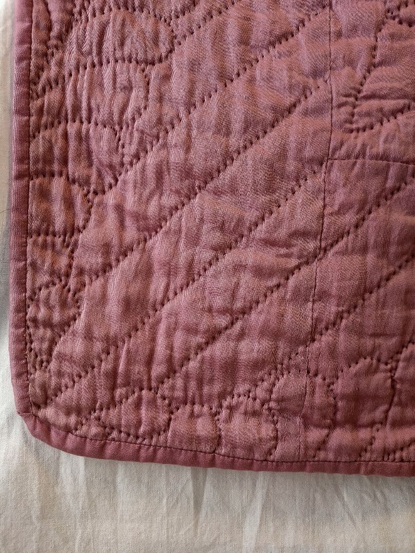 アンティーク キルト C1930 USA 花柄刺繍入り