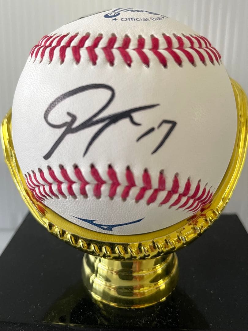 佐々木朗希　直筆サインボール シリアルナンバー入りNPB公認球&カードセット