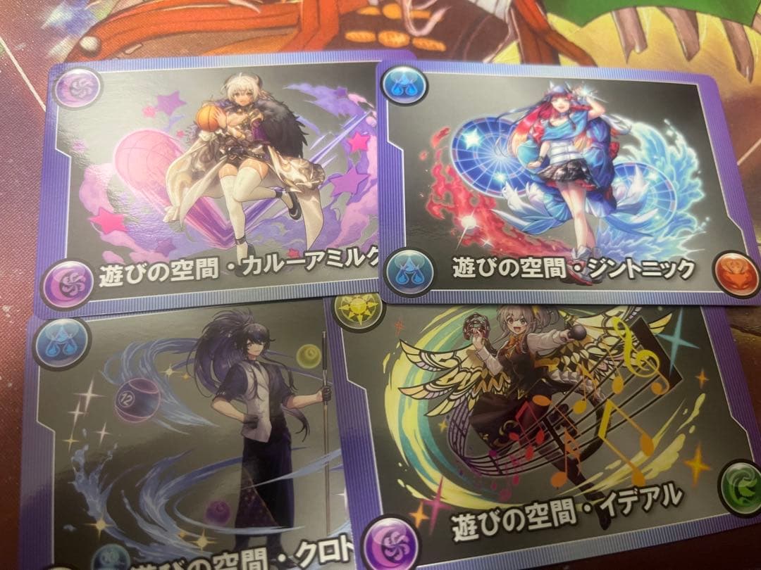 「コード未使用」 パズドラ×ラウンドワン モンスターメモリーカード4枚セット