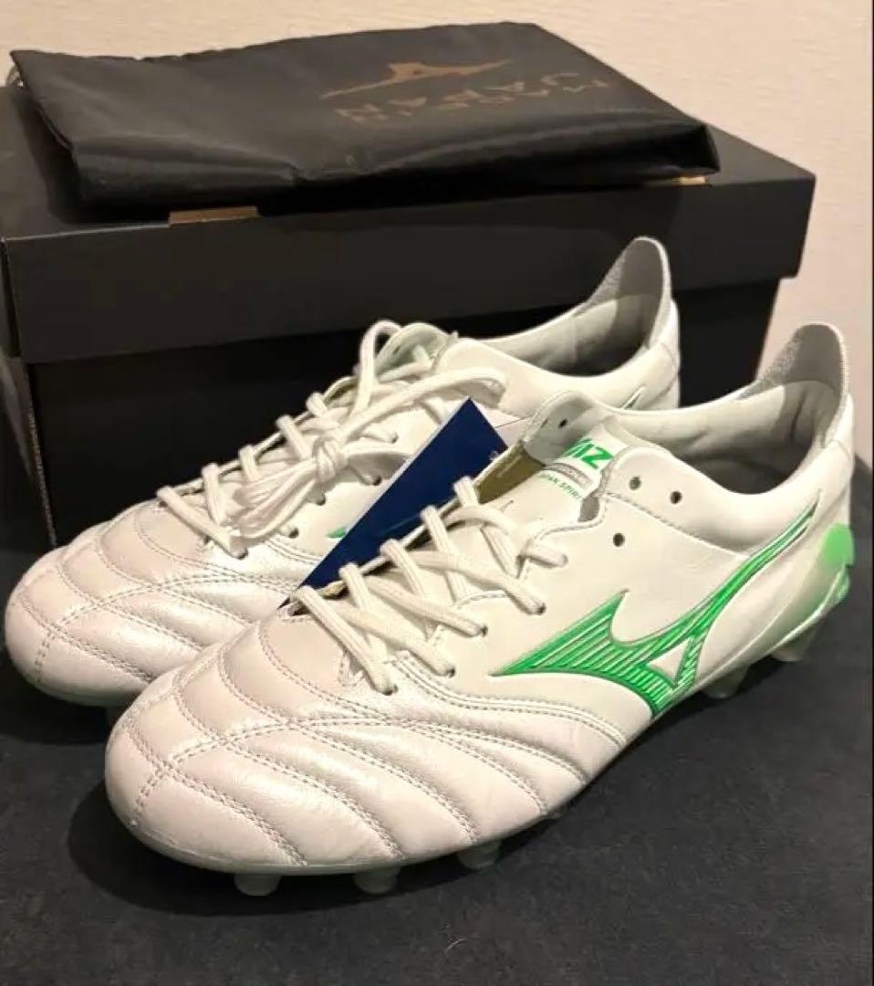 新品モレリアネオIV JAPAN スーパーホワイト×ネオングリーン　25.0cm