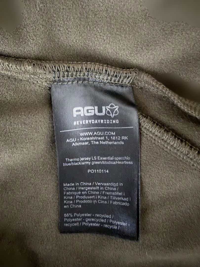 AGU サイクルジャージ S オリーブ