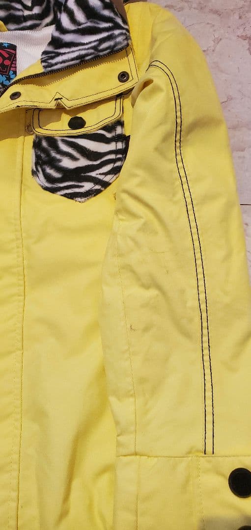 SISTA.J スノーボードウェア 上下セット Sサイズ イエロー×ゼブラ