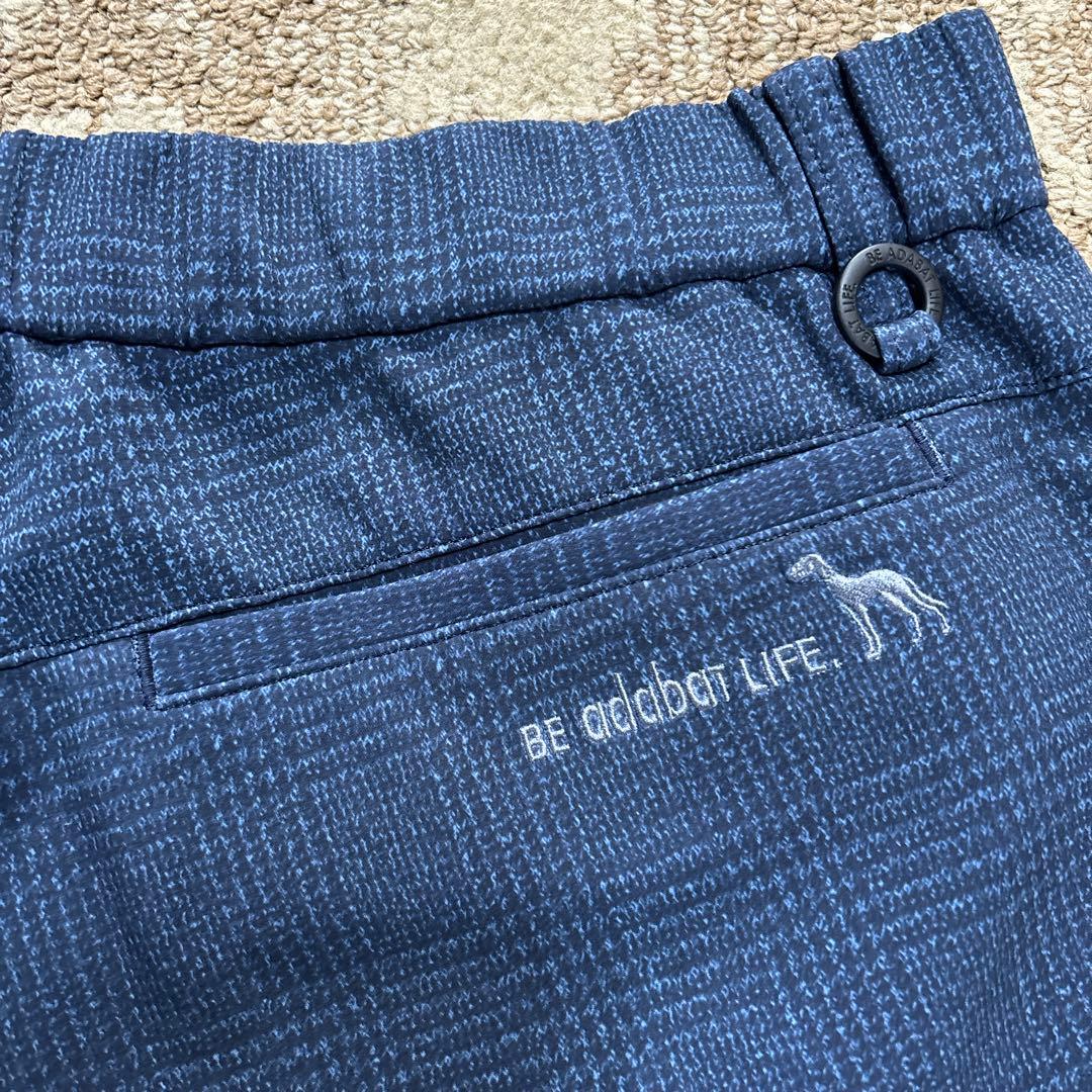 adabat ネイビー チェック柄 メンズゴルフスラックス