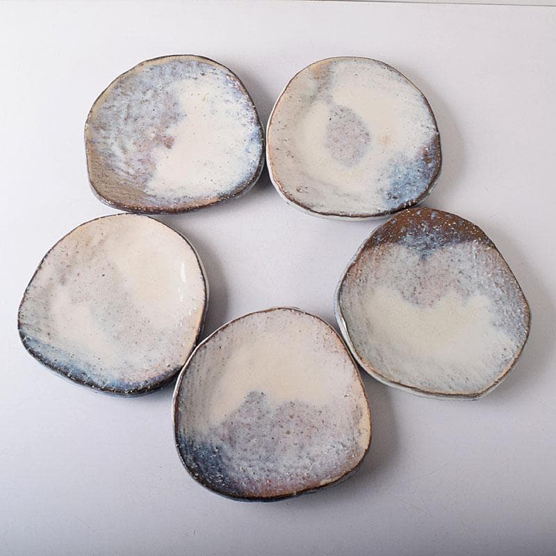 和食器　萩焼　都野栖雲造　皿　銘々皿　5客　共箱　M　R8152C