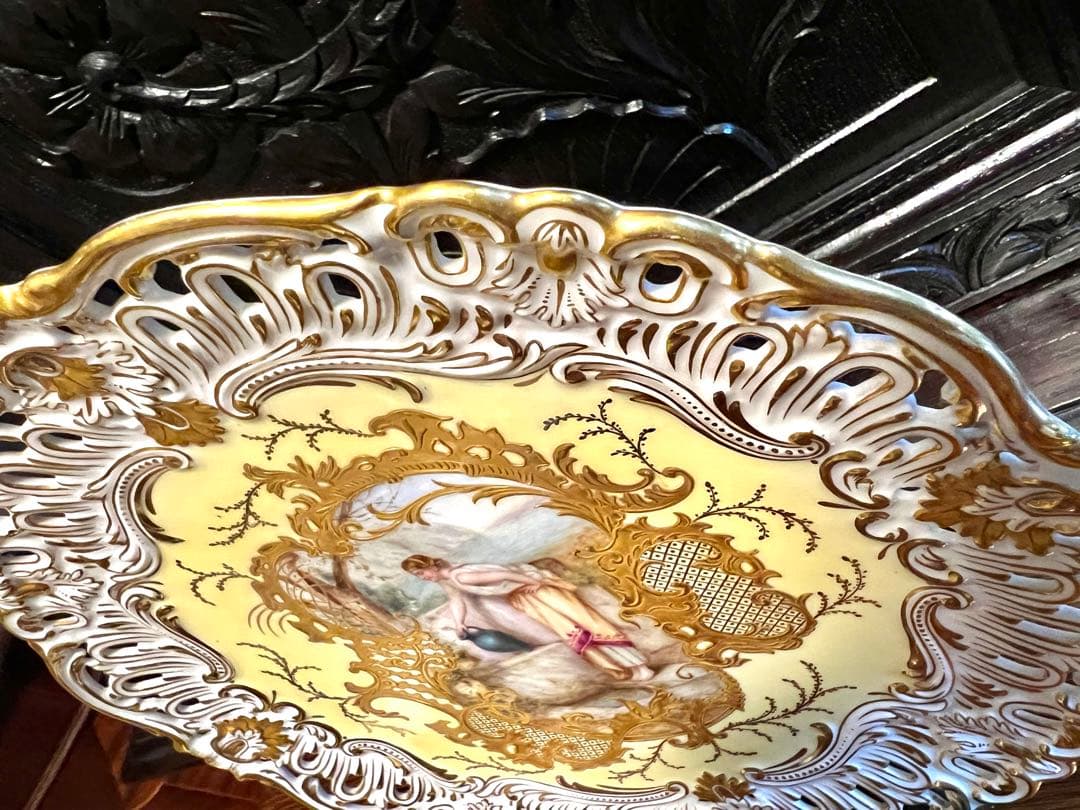 コールポート 最高峰 金彩絵付け キャビネットプレート