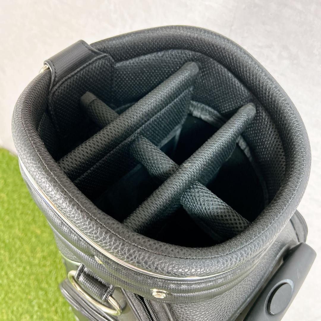 美品　マンシングウェア　キャディバッグ　キャスター　2輪　レザー調　ゴルフ　黒