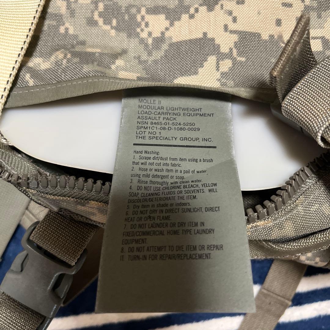 実物 USED 米軍MOLLE II アサルトパック ACU（UCP）