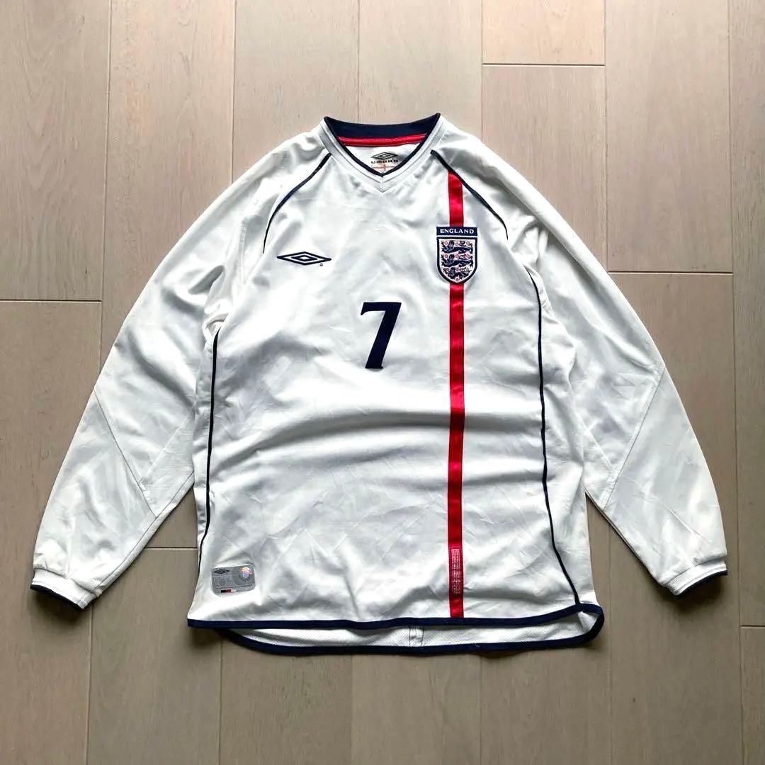 正規品 Umbro イングランド代表 2002 長袖 ベッカム 7