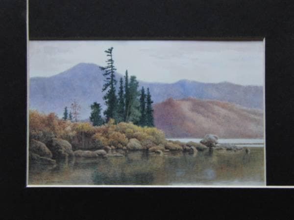 大下藤次郎、桧原湖の秋、希少画集画、新品額付、状態良好