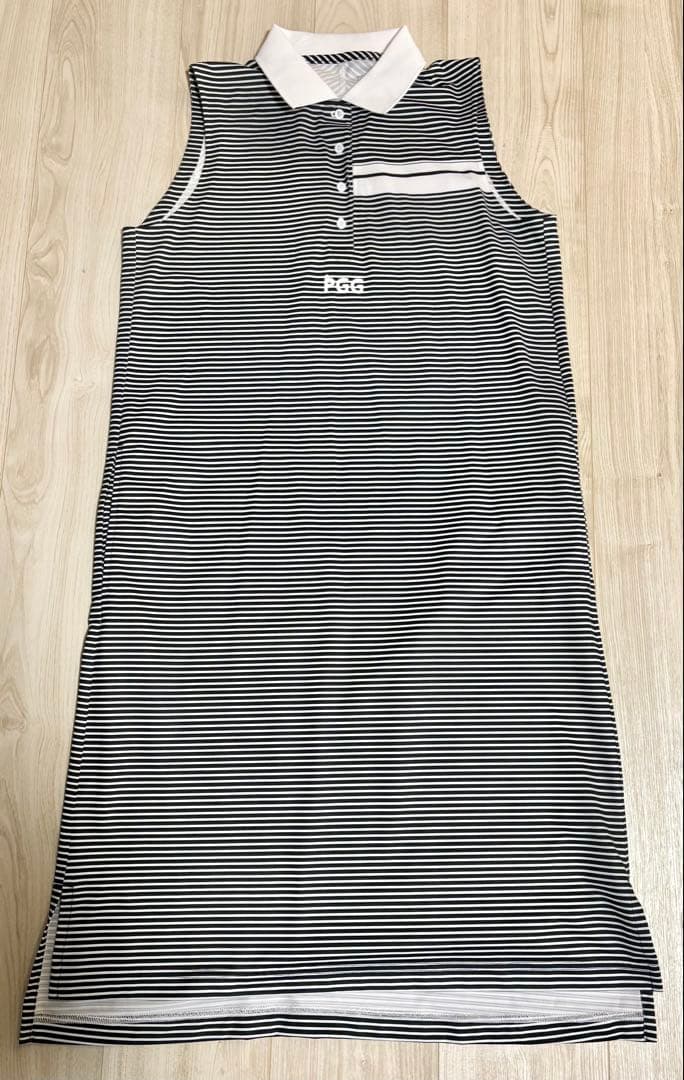 PGGパーリーゲイツ ノースリーブワンピ 黒白 ボーダー レディース 1