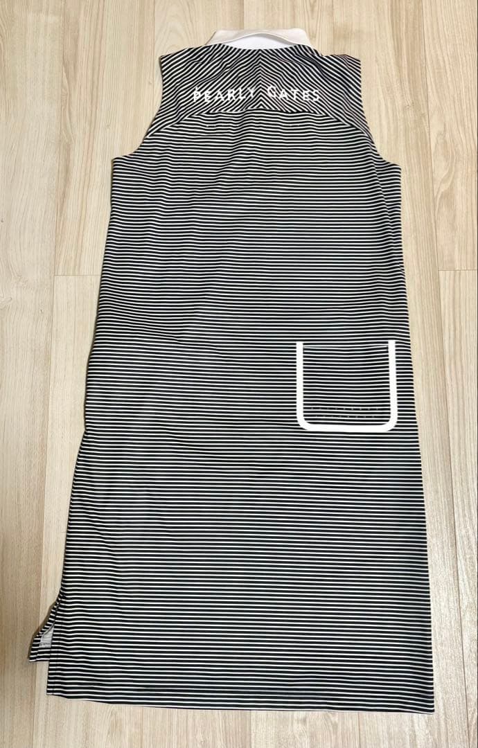 PGGパーリーゲイツ ノースリーブワンピ 黒白 ボーダー レディース 1