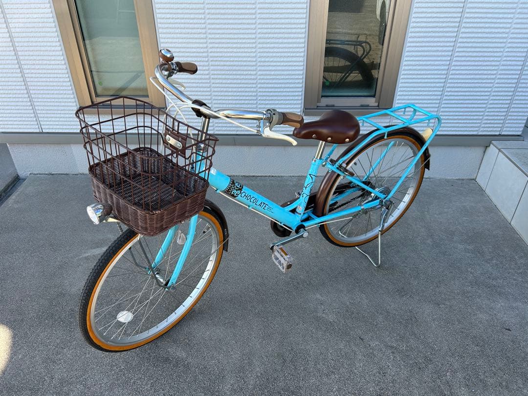 子供用自転車 水色 バスケット付き　22インチ