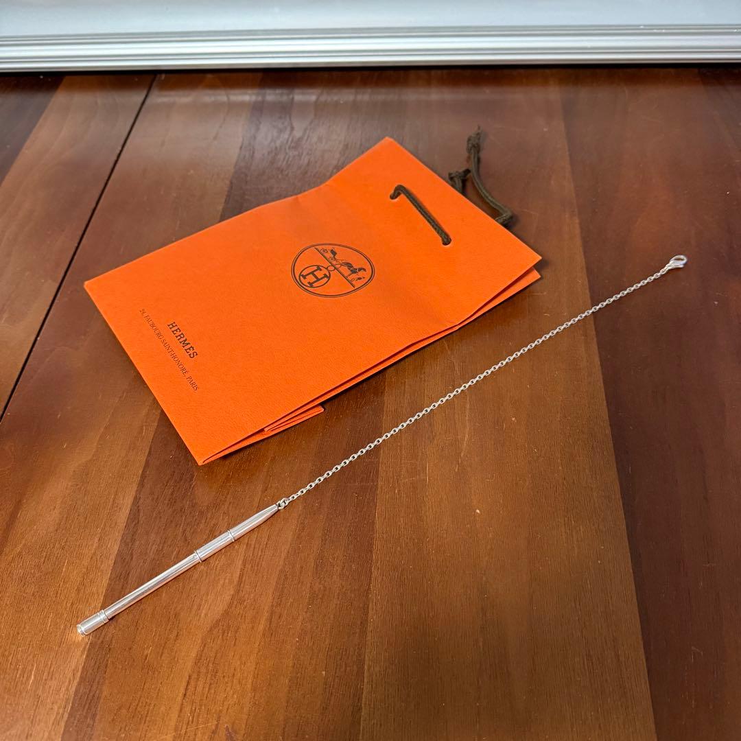 HERMES エルメス　シルバー925 チェーン付きボールペン　傷多数有り