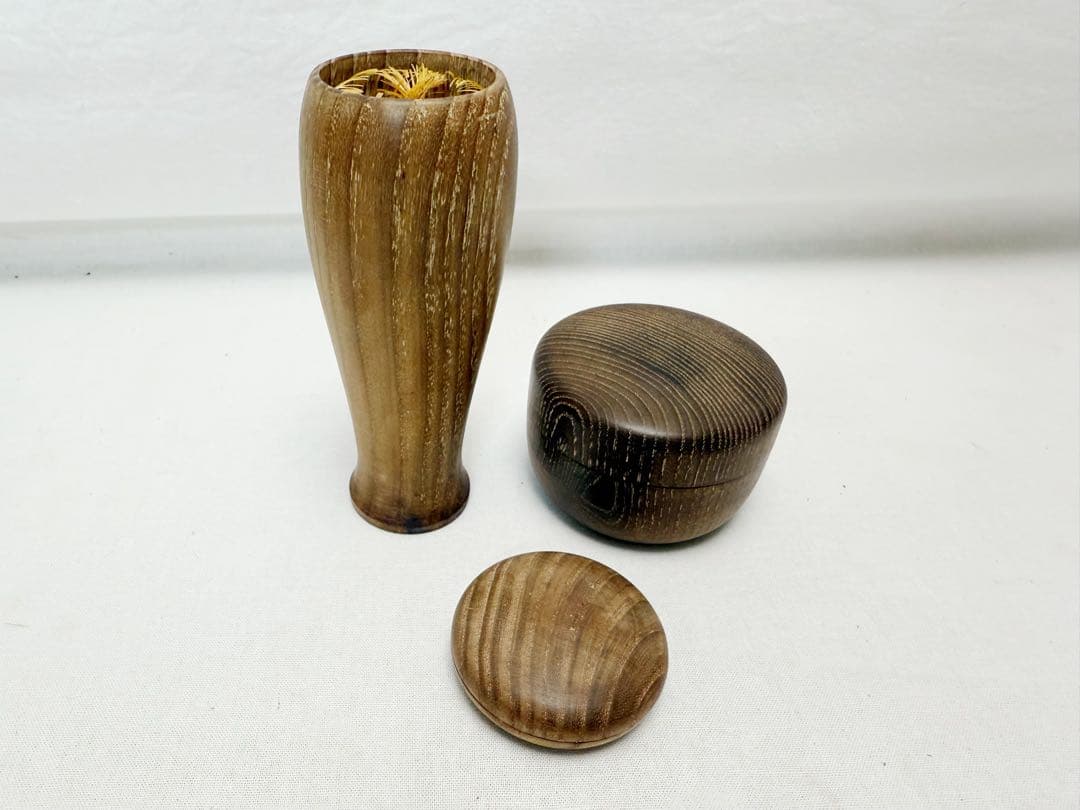 未使用 茶道具 镰倉彫 茶箱セット 茶器揃 茶碗 棗 茶筅 振出 巾筒 等