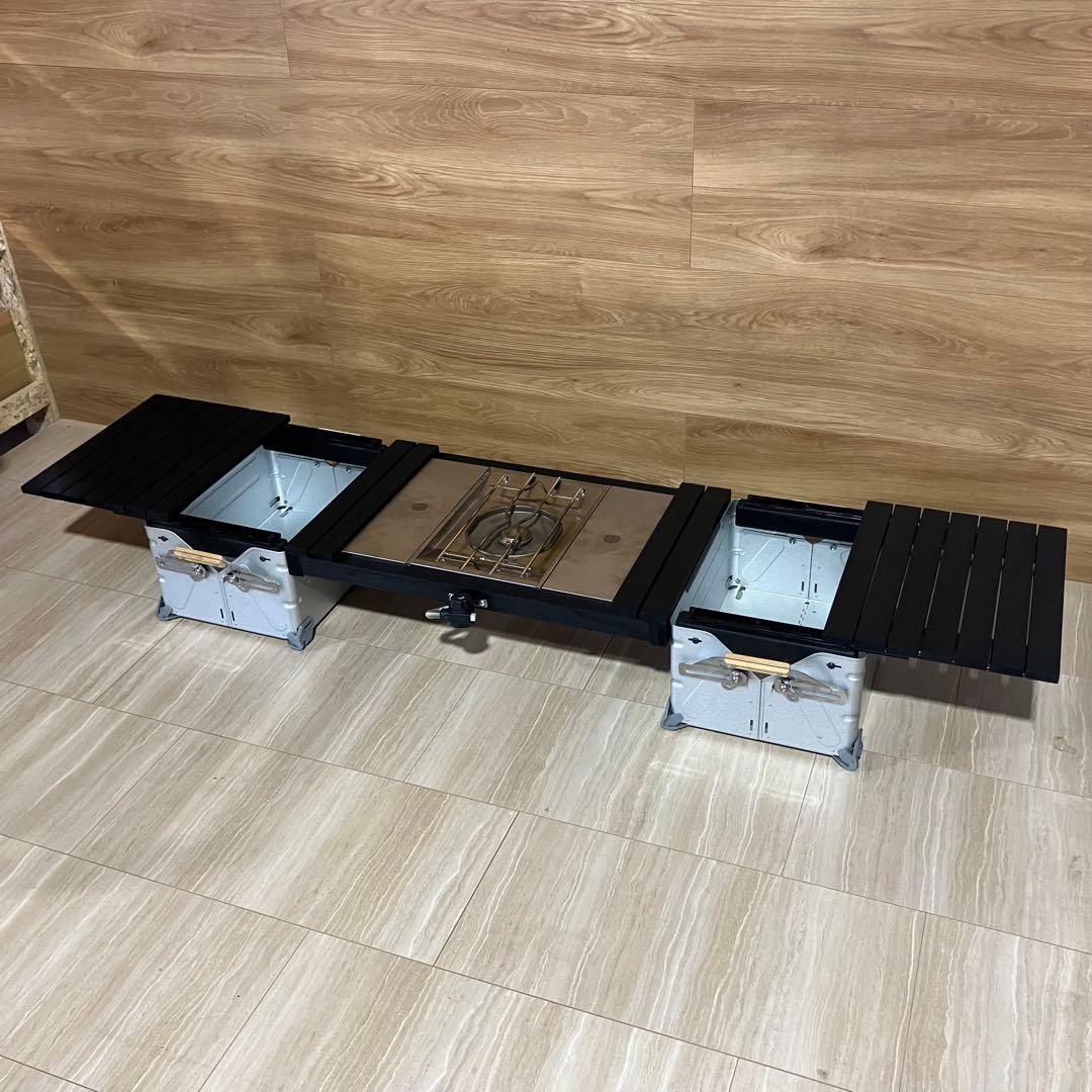 ふ*ゆ様 シェルフコンテナ　25用　スライド天板　ブリッジテーブル　セット　ブラ