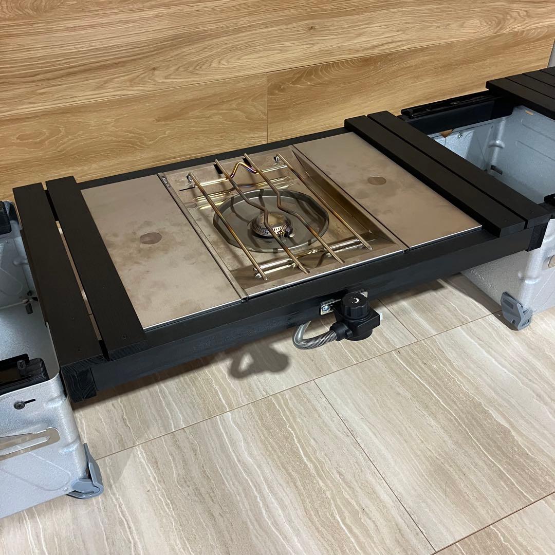 ふ*ゆ様 シェルフコンテナ　25用　スライド天板　ブリッジテーブル　セット　ブラ