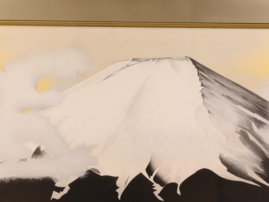 【真作】 BK282　中島千波 「 不二」 22/300　手摺木版画　富士