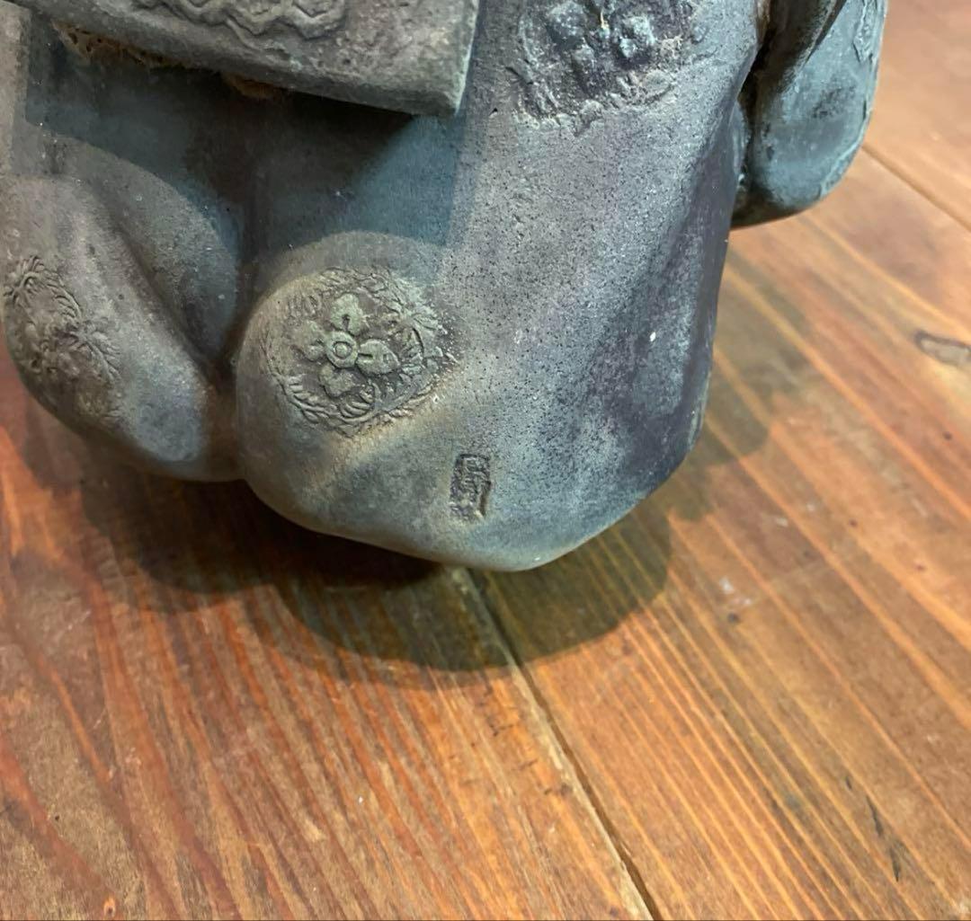 金属製　能楽　翁　置物　オブジェ　年代物　青銅　当時物